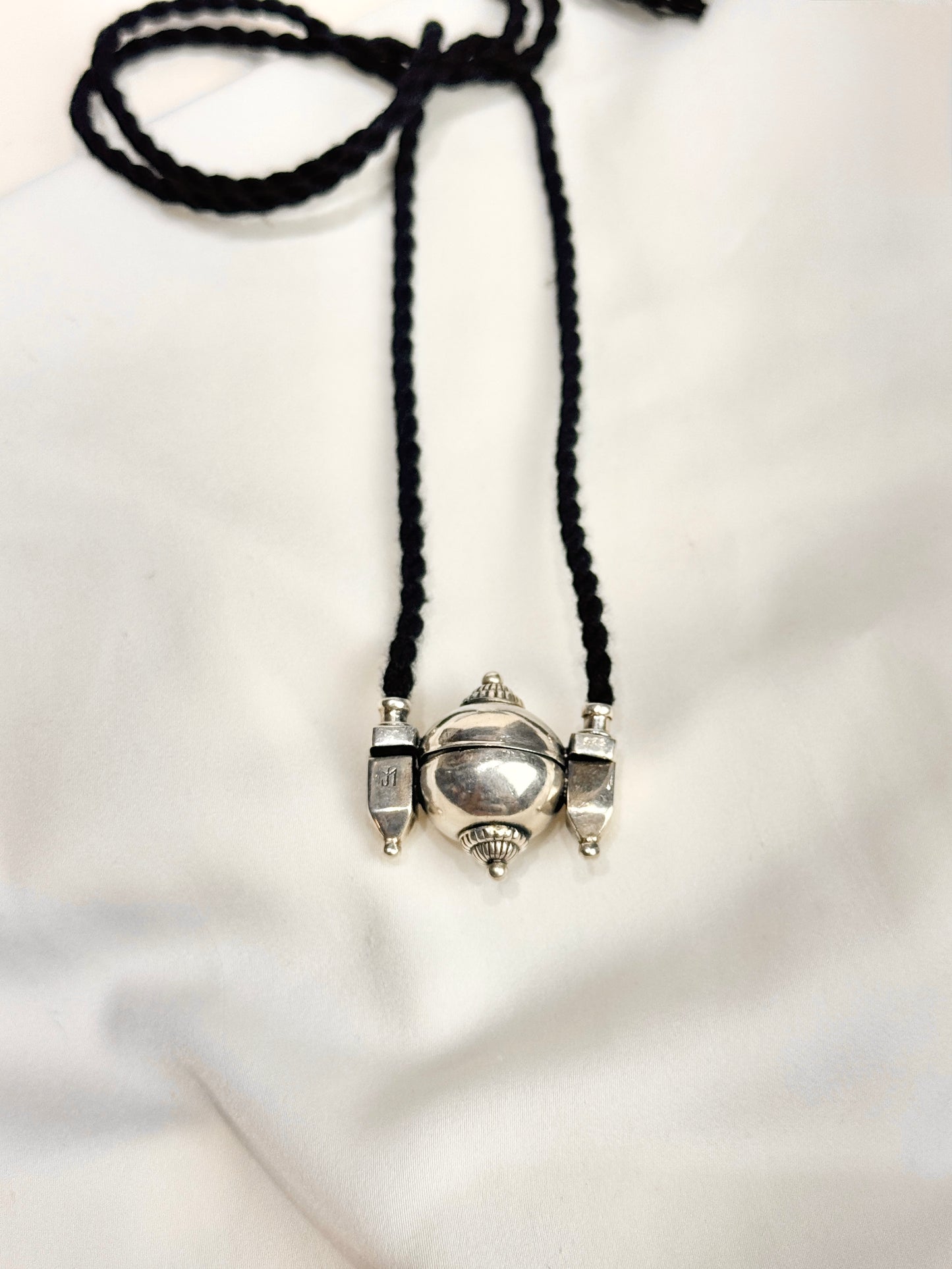 925 Silver Pendant|925 Silver Lingam Pendant With Adjustable Dori
