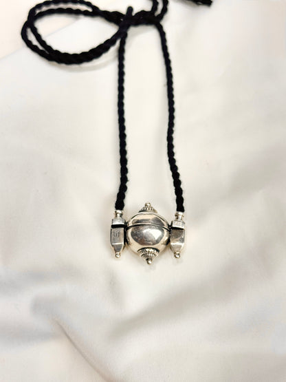 925 Silver Pendant|925 Silver Lingam Pendant With Adjustable Dori