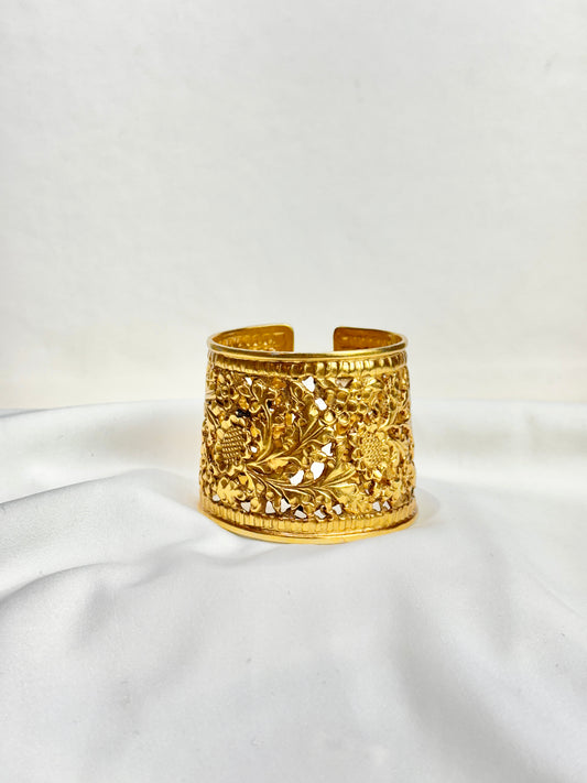 925 Silver Bangle| Gold Polished 925 Sterling Silver Cuff