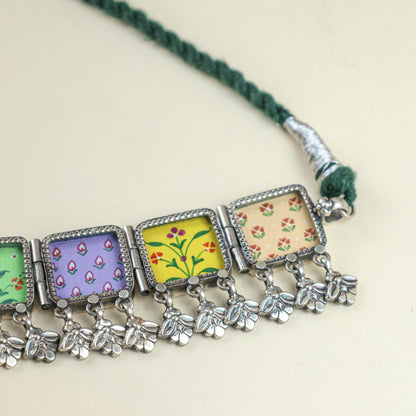 925 Silver Chocker | Hastakala Bagh Painting Choker