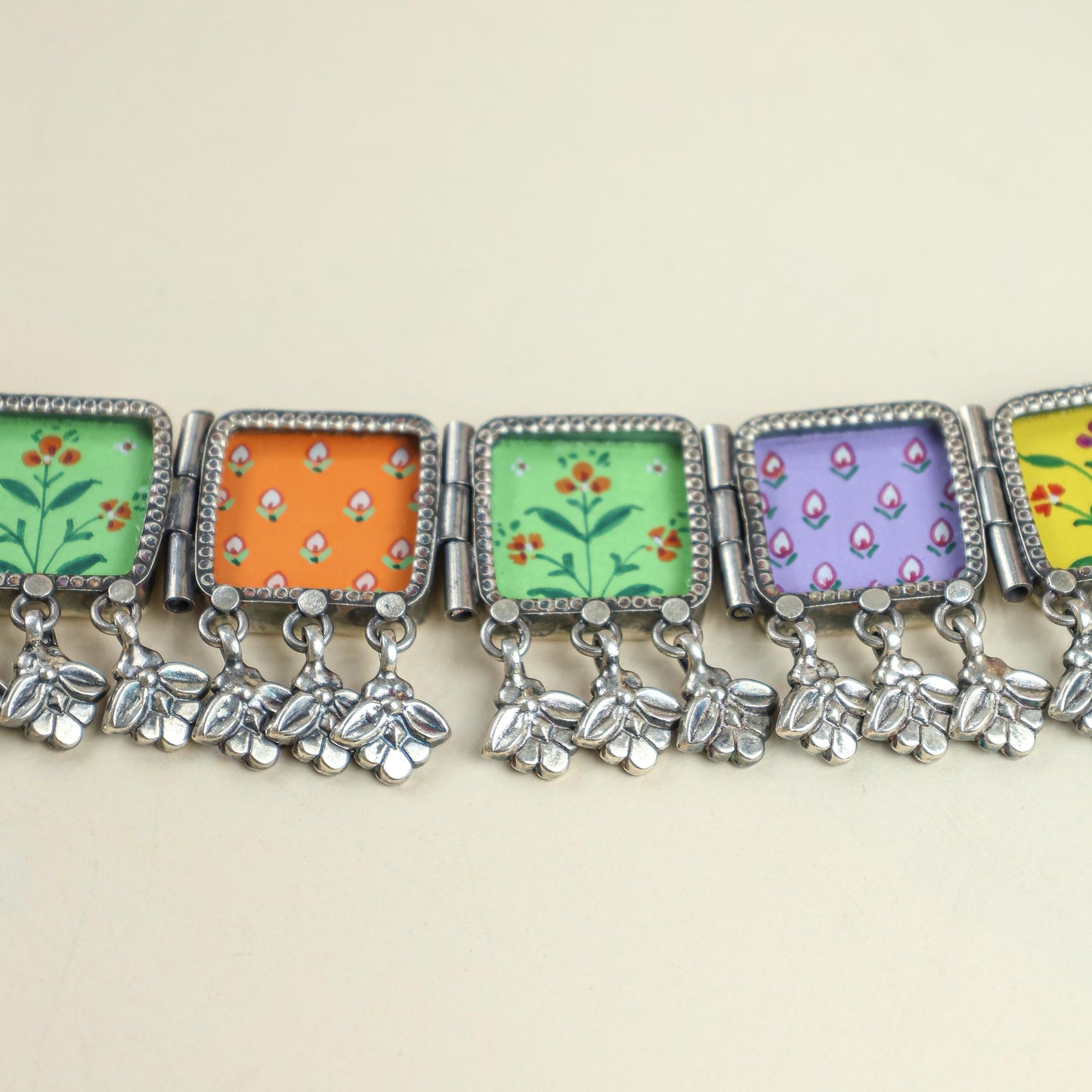 925 Silver Chocker | Hastakala Bagh Painting Choker