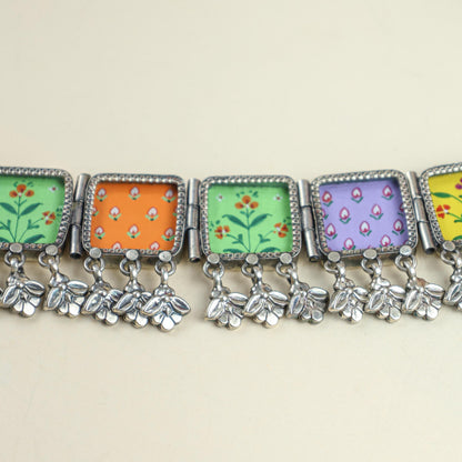 925 Silver Chocker | Hastakala Bagh Painting Choker