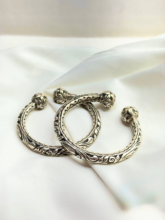925 Silver Bangles|Noor Chitai Silver Adjustable kada/Bangles