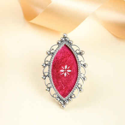 92.5 Silver | Hastakala Moh Hand-painted Finger Ring