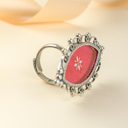 92.5 Silver | Hastakala Moh Hand-painted Finger Ring