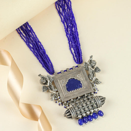 925 Silver Necklace| Anokhi Jharoka Inspired Silver Fusion Necklace