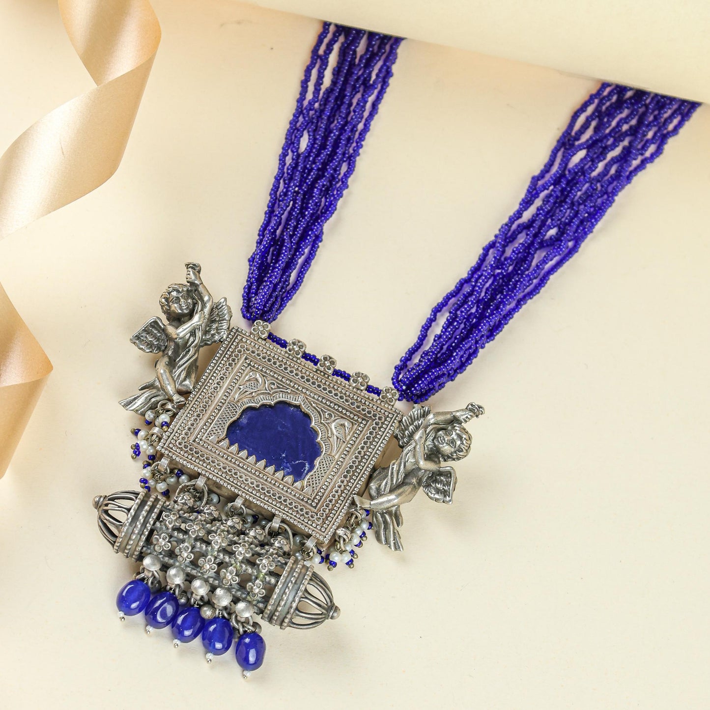 925 Silver Necklace| Anokhi Jharoka Inspired Silver Fusion Necklace