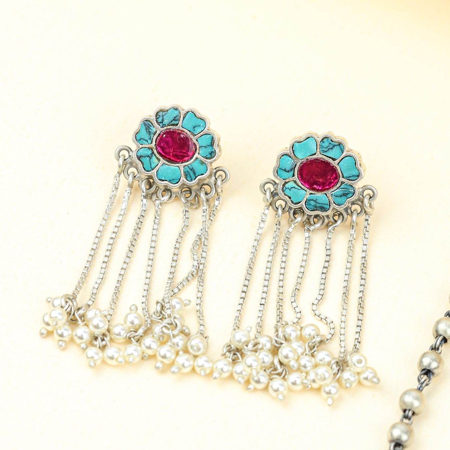 Anokhi Floral Chidiya Necklace Set | 925 Silver |