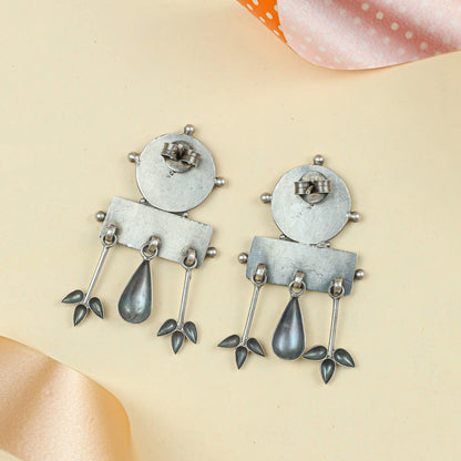 Tridha Mandala Bloom Silver Earrings – 92.5 Silver