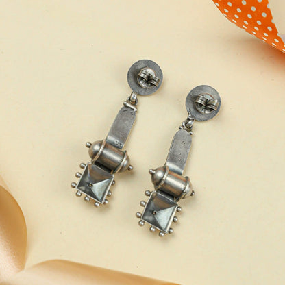 Tridha Temple Pillar Silver Earrings – 92.5 Silver