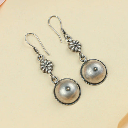Tridha Chand Phool Silver Earrings – 92.5 Silver