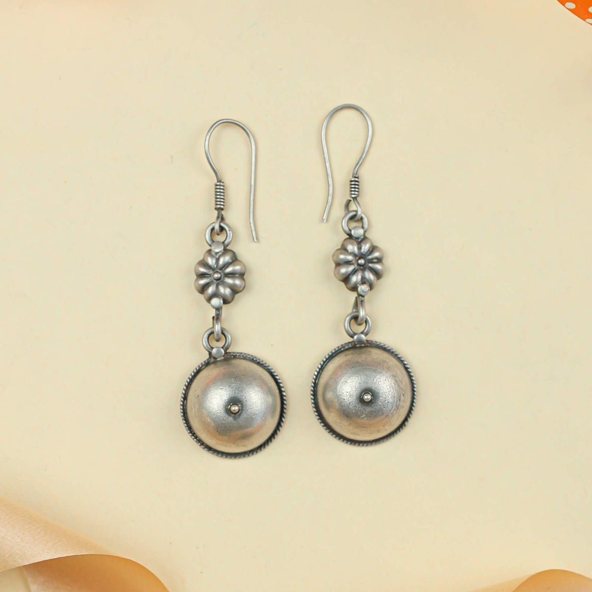 Tridha Chand Phool Silver Earrings – 92.5 Silver