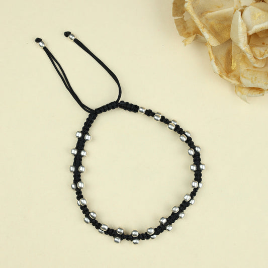 Nazakat Dual Side Ball Beaded Thread Anklet(Single Piece)