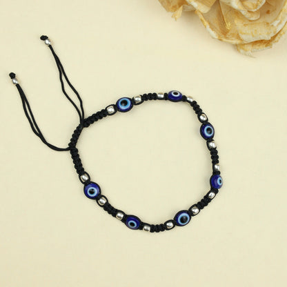 925 Silver Anklet| Nazakat Evil Eye Silver Bead  Nazarbattu Anklet