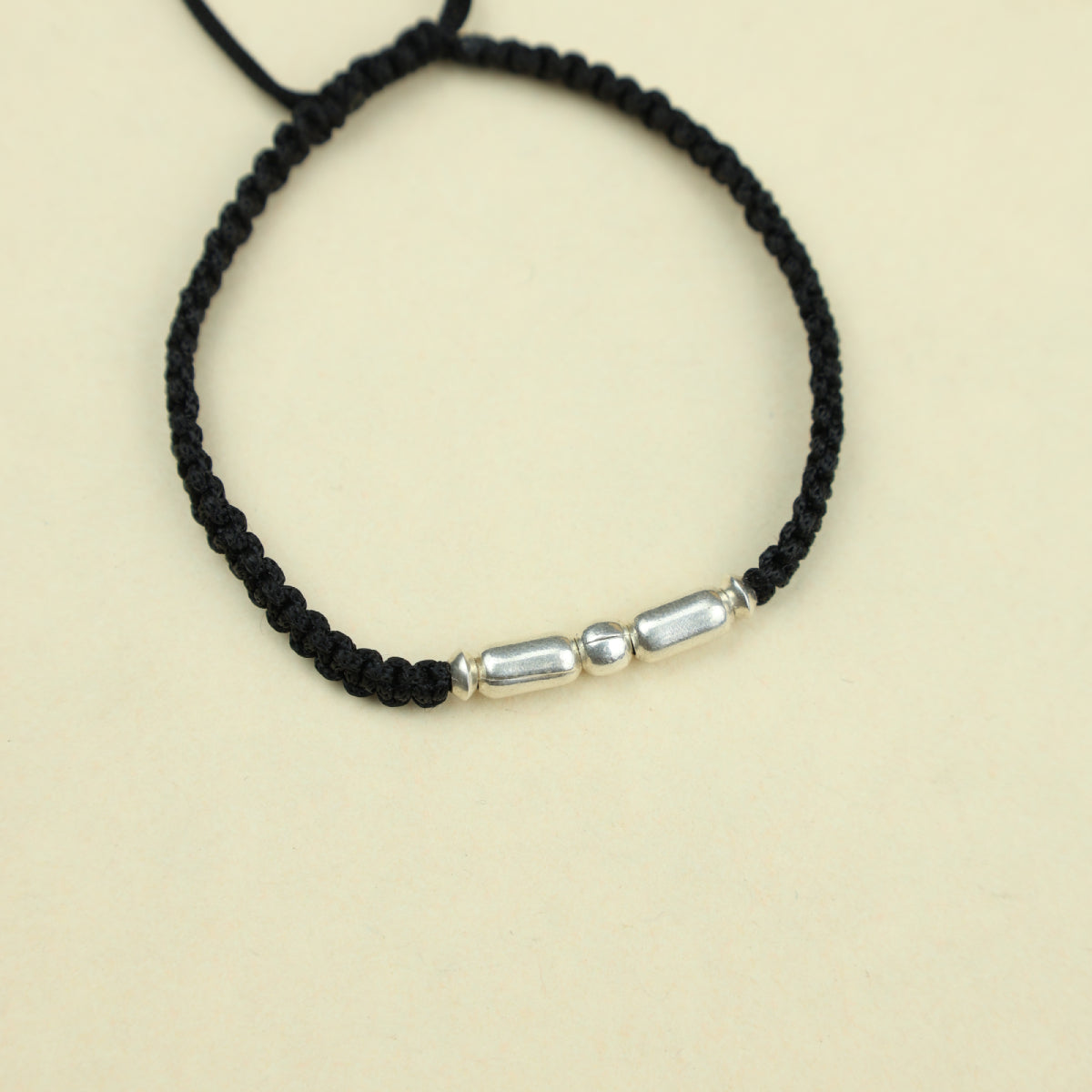 Nazakat Silver Bead Thread Anklet(Single Piece)