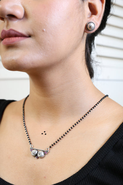 Maharashtrian Silver Vati Mangalsutra – 92.5 Silver