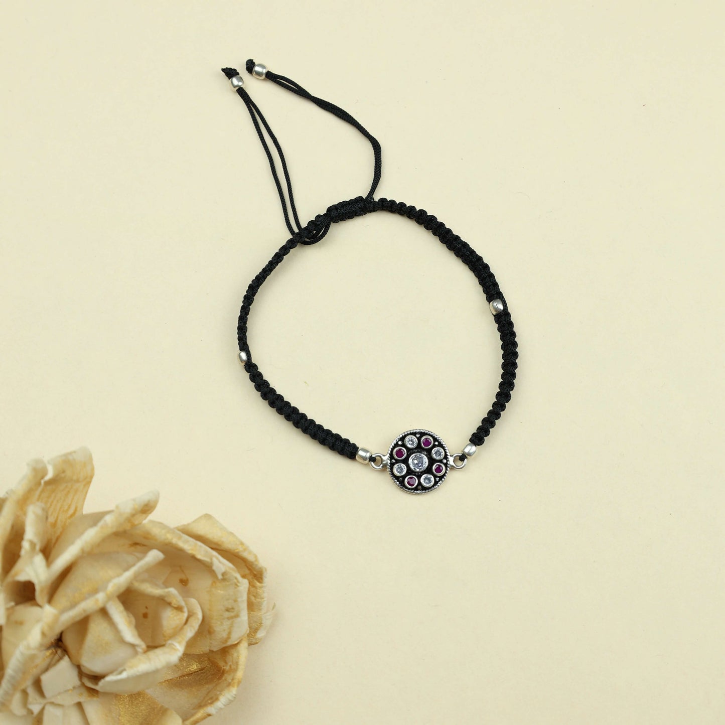 925 Silver Anklet| Aasma Nazakat Ruby And Zircon Silver Anklet