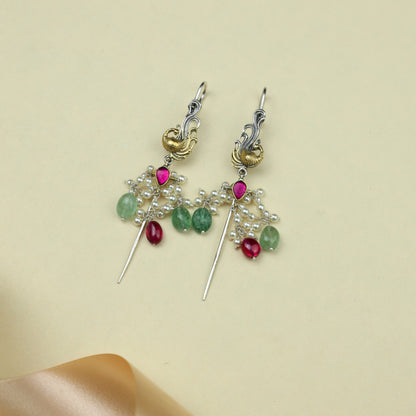Anokhi Fusion Pecock Motif Ear Pins