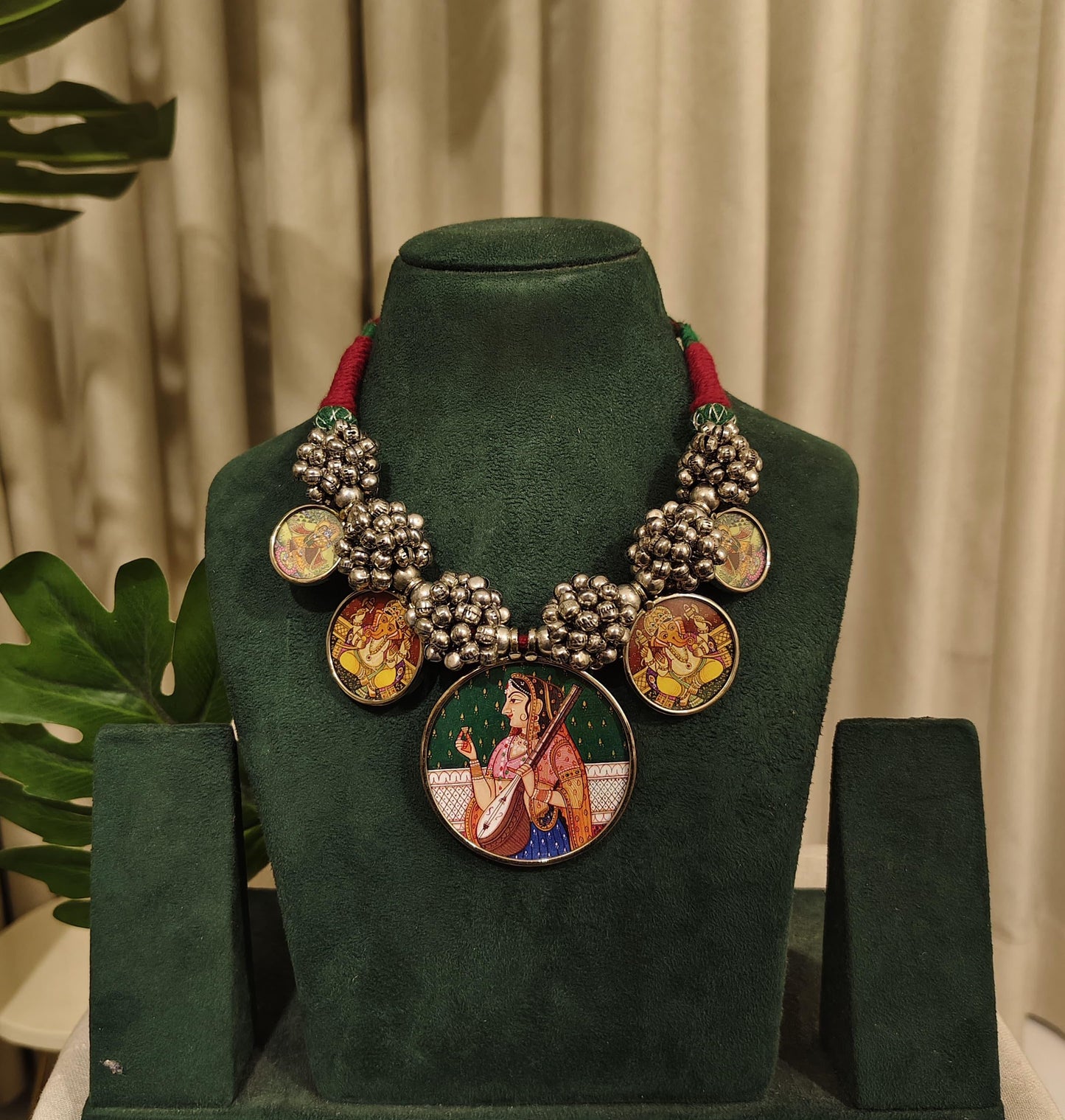 Tribal Tales Ghungroo Pichwai Pendant Necklace