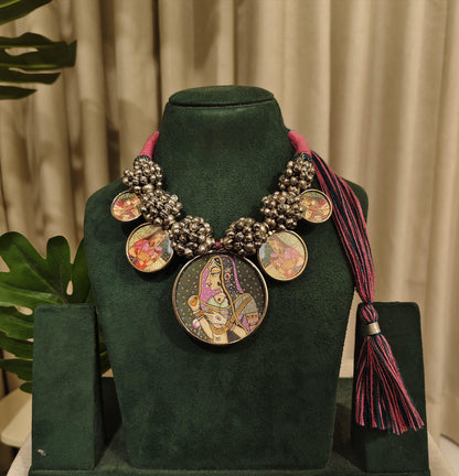 Tribal Tales Ghungroo Pichwai Pendant Necklace