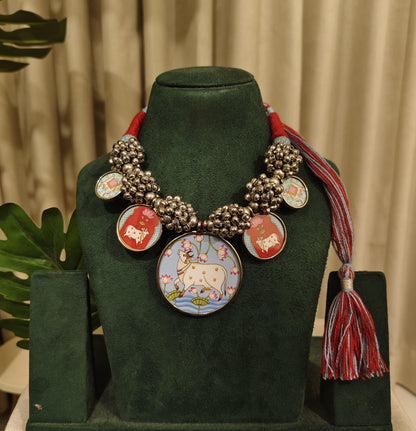 Tribal Tales Ghungroo Pichwai Pendant Necklace