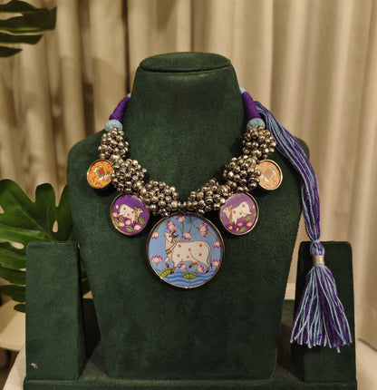 Tribal Tales Ghungroo Pichwai Pendant Necklace
