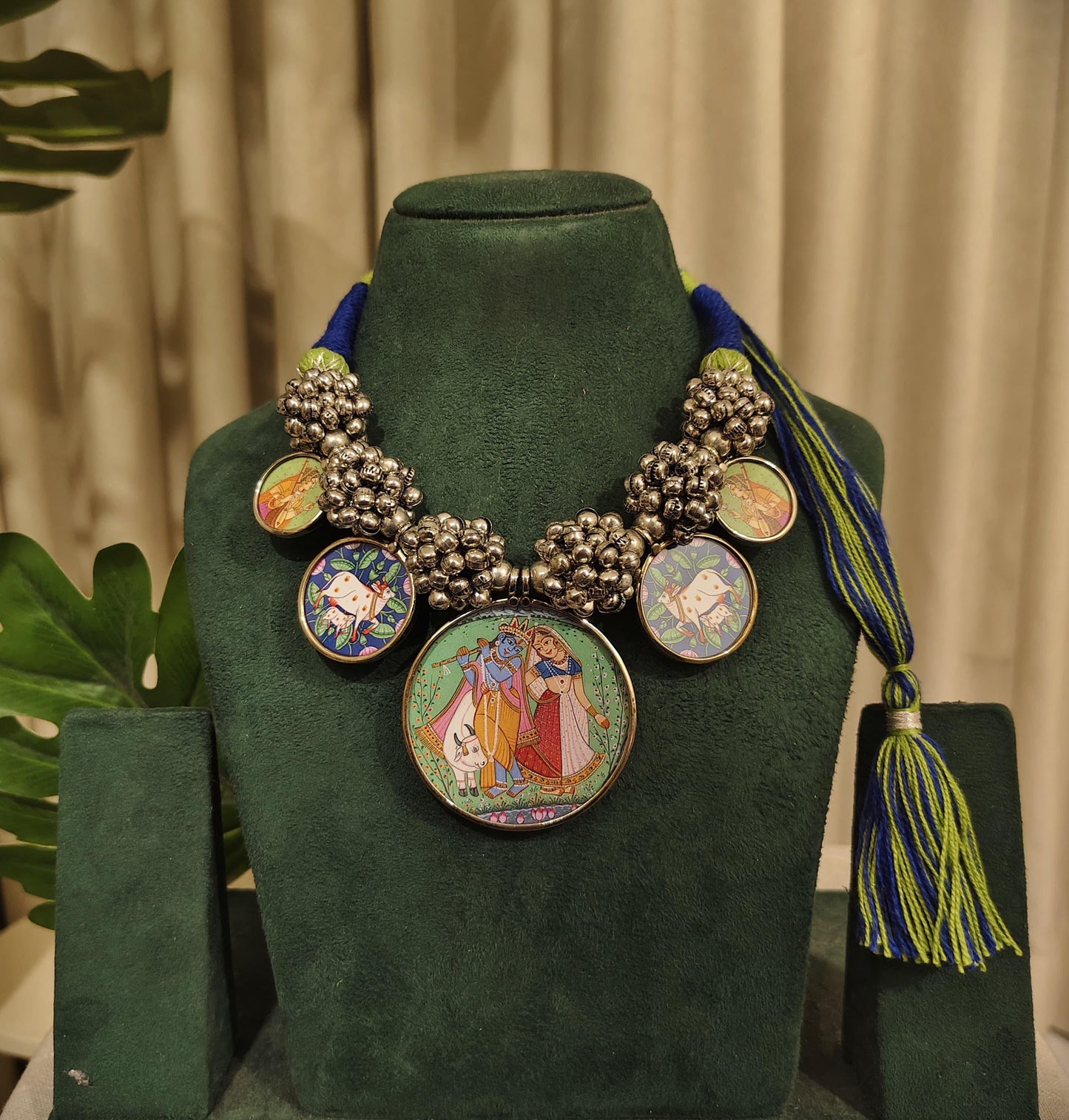Tribal Tales Ghungroo Pichwai Pendant Necklace