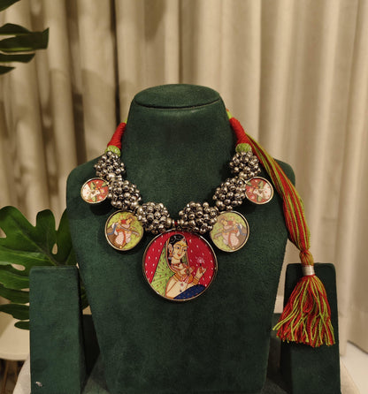 Tribal Tales Ghungroo Pichwai Pendant Necklace