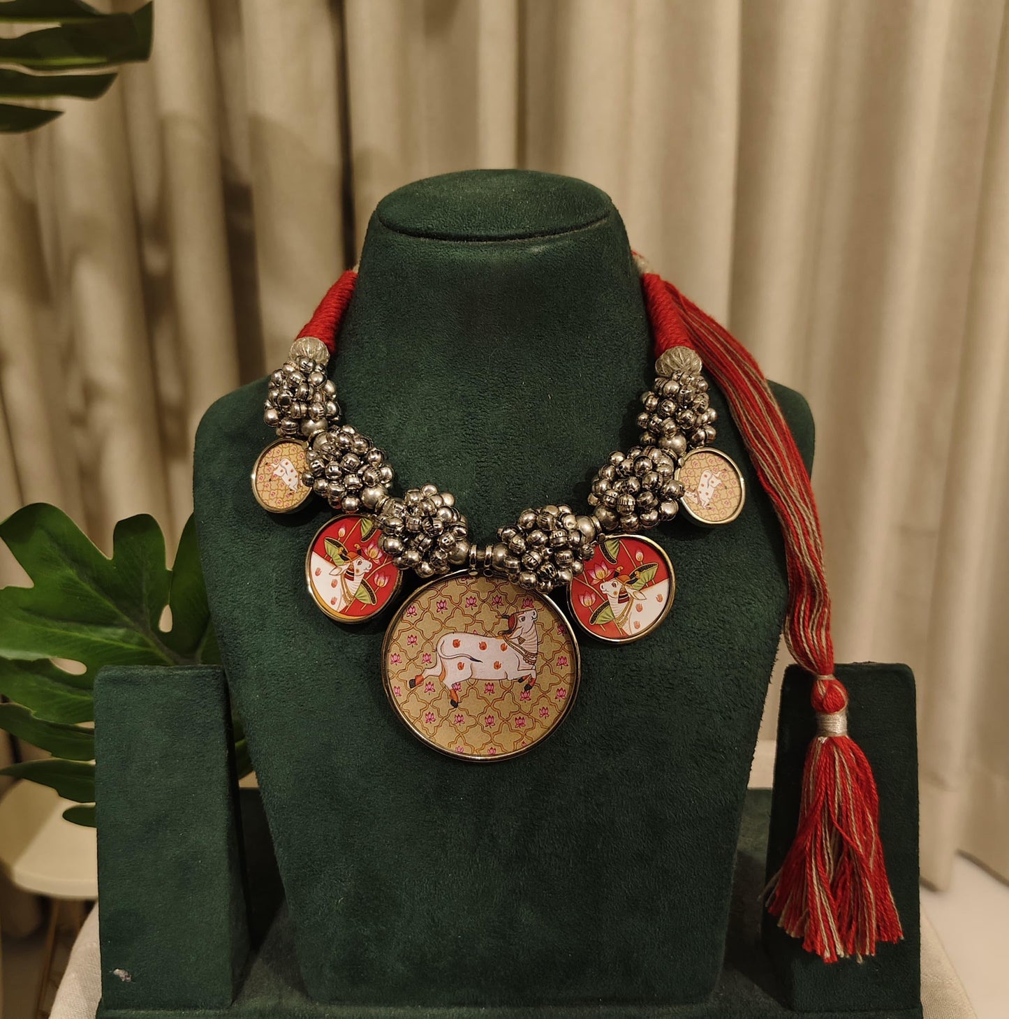 Tribal Tales Ghungroo Pichwai Pendant Necklace