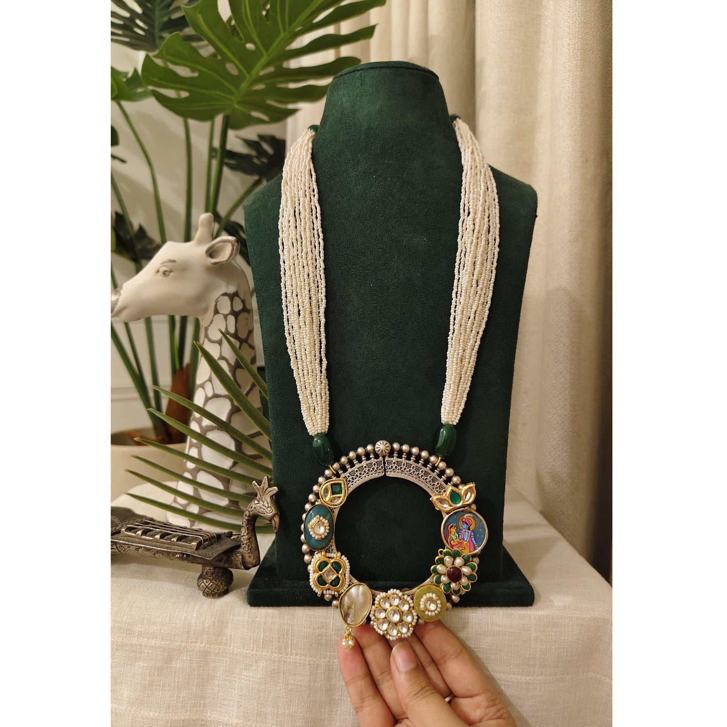 Tribal Tales Beaded Fusion Pendant Statement Necklace