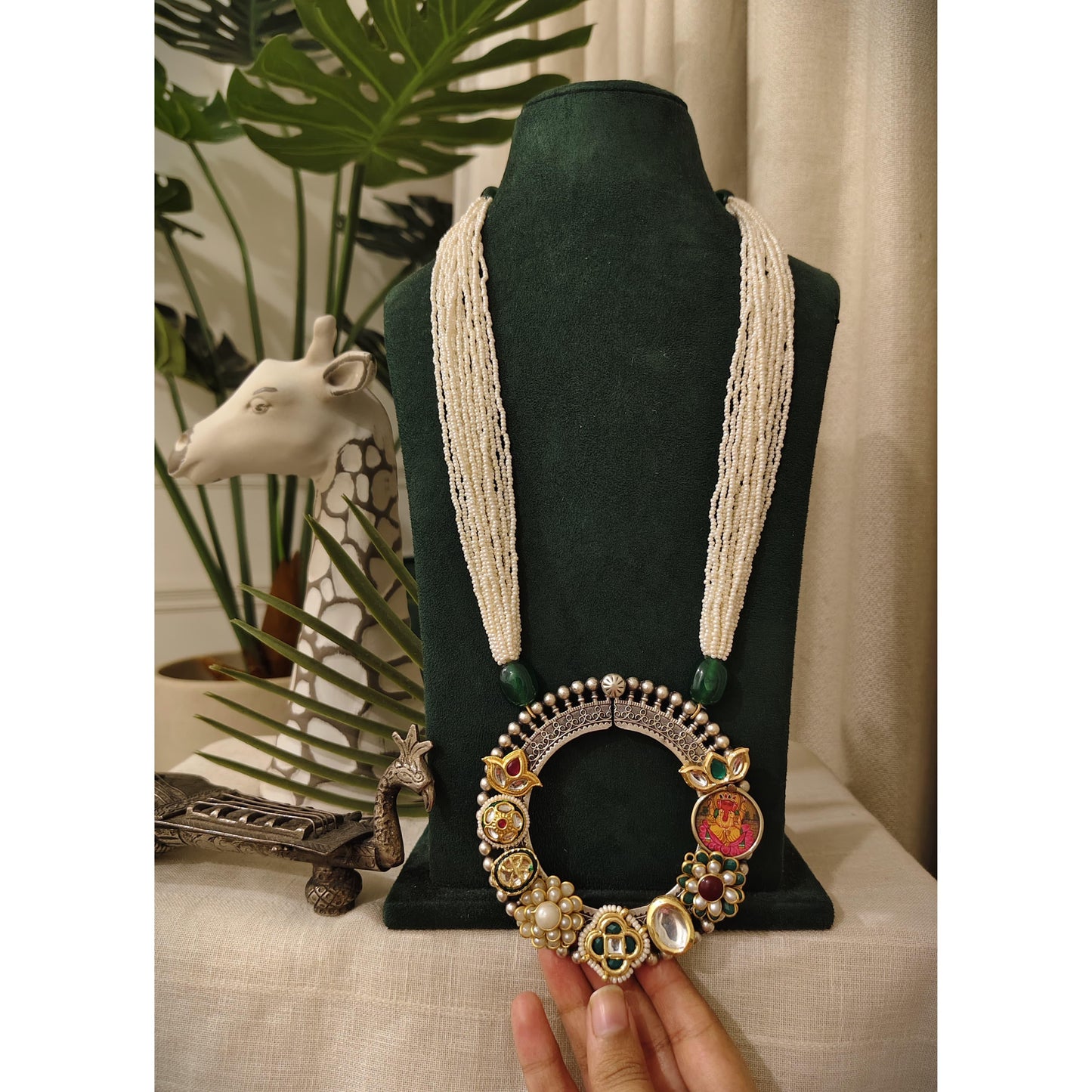 Tribal Tales Beaded Fusion Pendant Statement Necklace