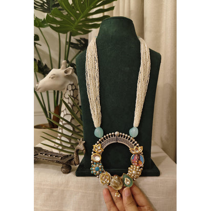 Tribal Tales Beaded Fusion Pendant Statement Necklace