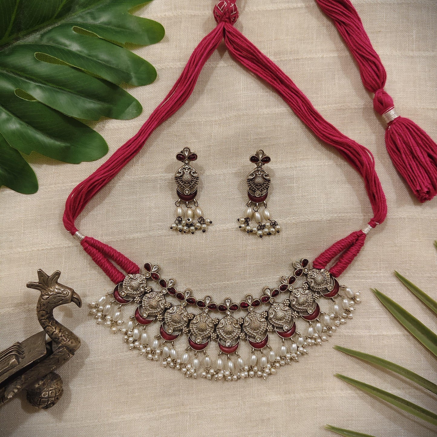Tribal Tales Kempstone Jari Dori Necklace Set