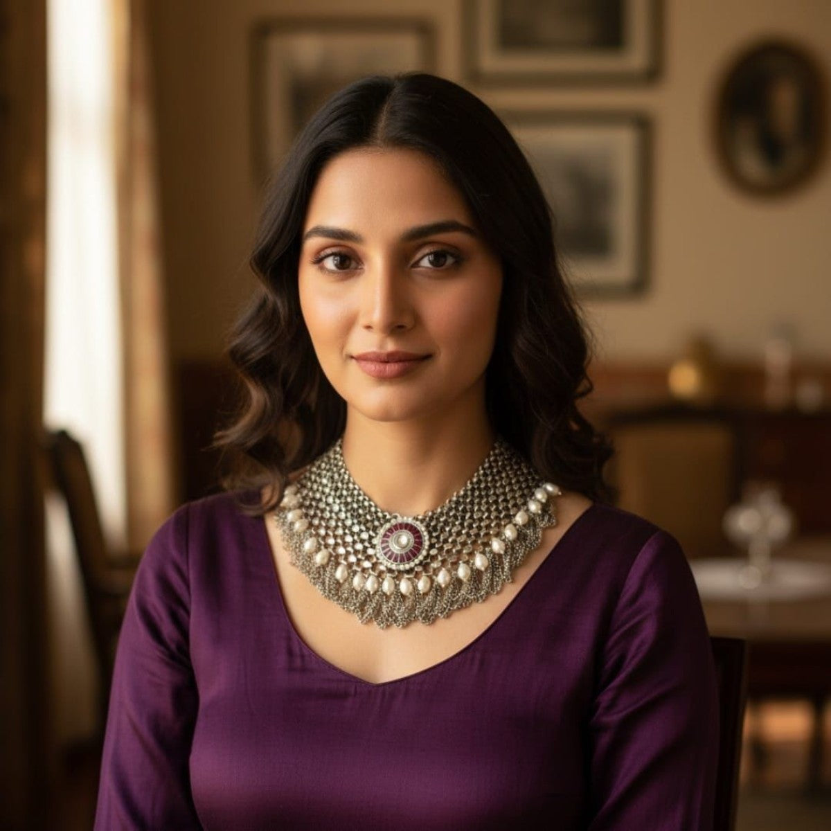Tribal Tales Rani Pearl Kundan Fusion Necklace