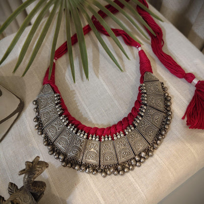Tribal Tales Heritage Oxidised Temple Choker