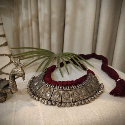 Tribal Tales Heritage Oxidised Temple Choker