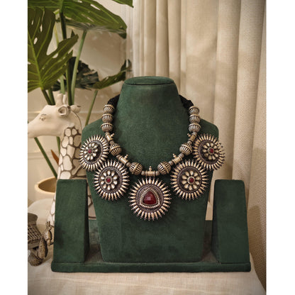 Tribal Tales Aditi Oxidized Fusion Necklace