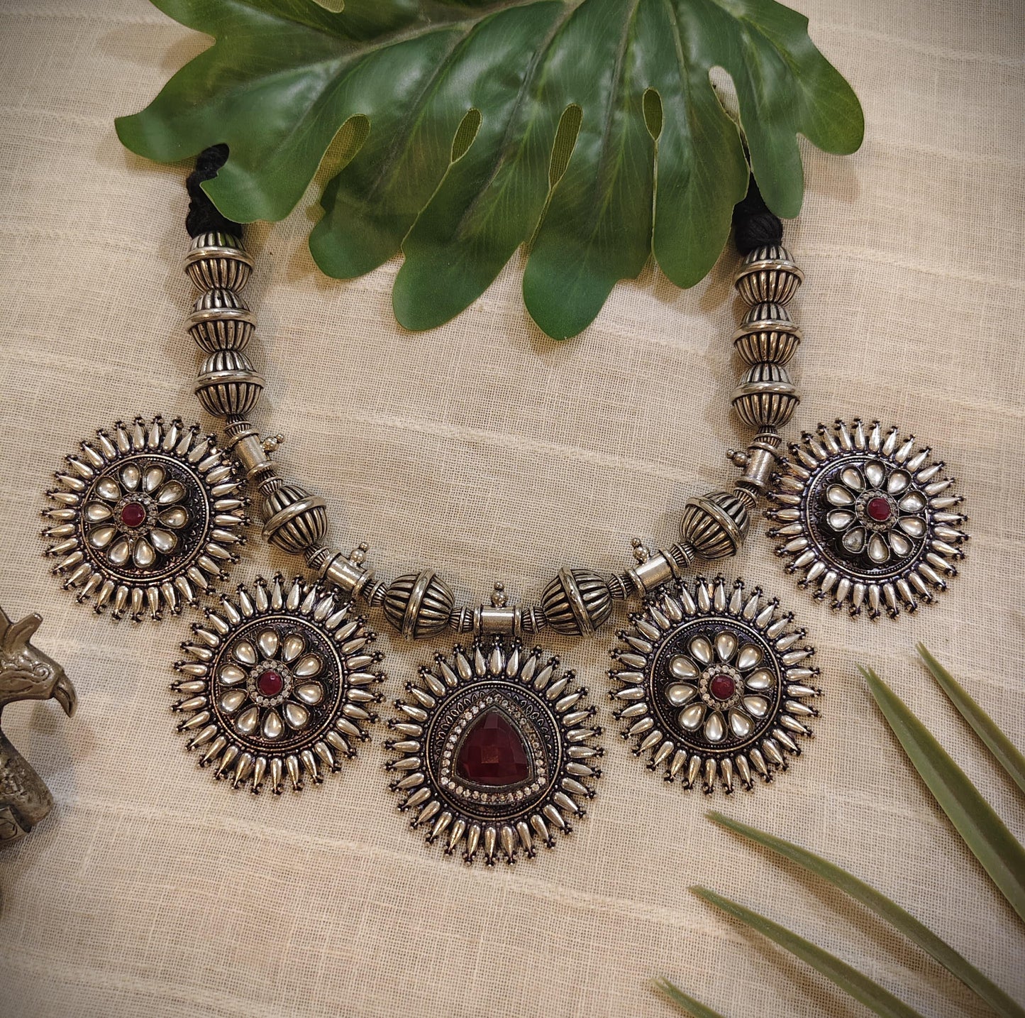 Tribal Tales Aditi Oxidized Fusion Necklace