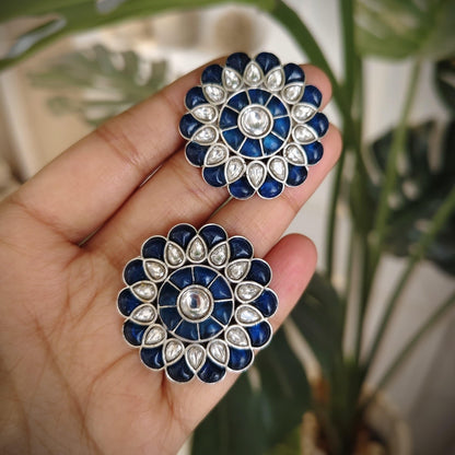 Tribal Tales Kundan Kemp Floral Stud Earrings