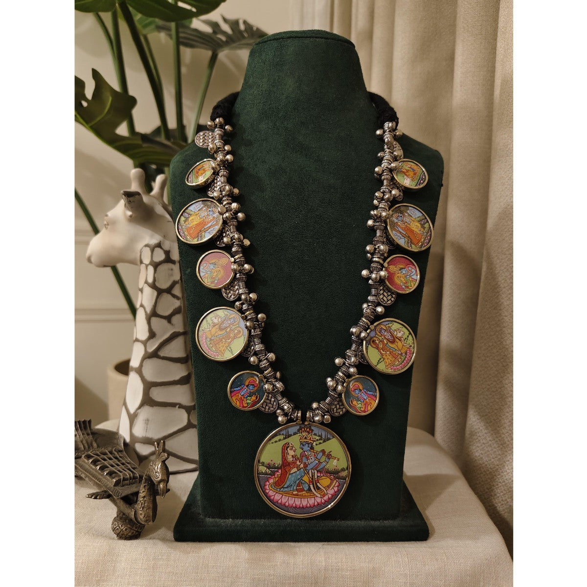 Tribal Tales Pichwai Art Multi Motif Necklace