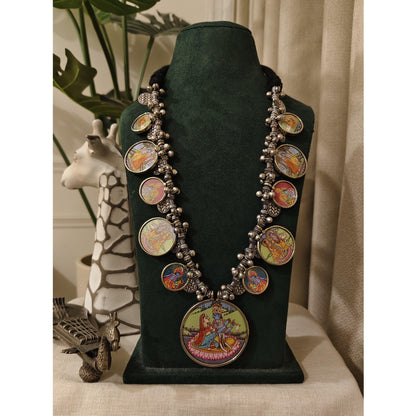 Tribal Tales Pichwai Art Multi Motif Necklace