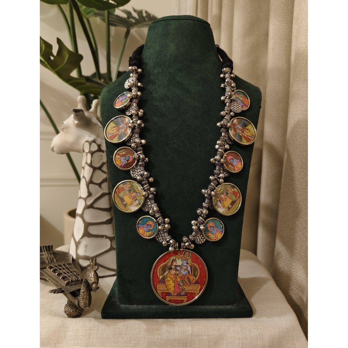 Tribal Tales Pichwai Art Multi Motif Necklace