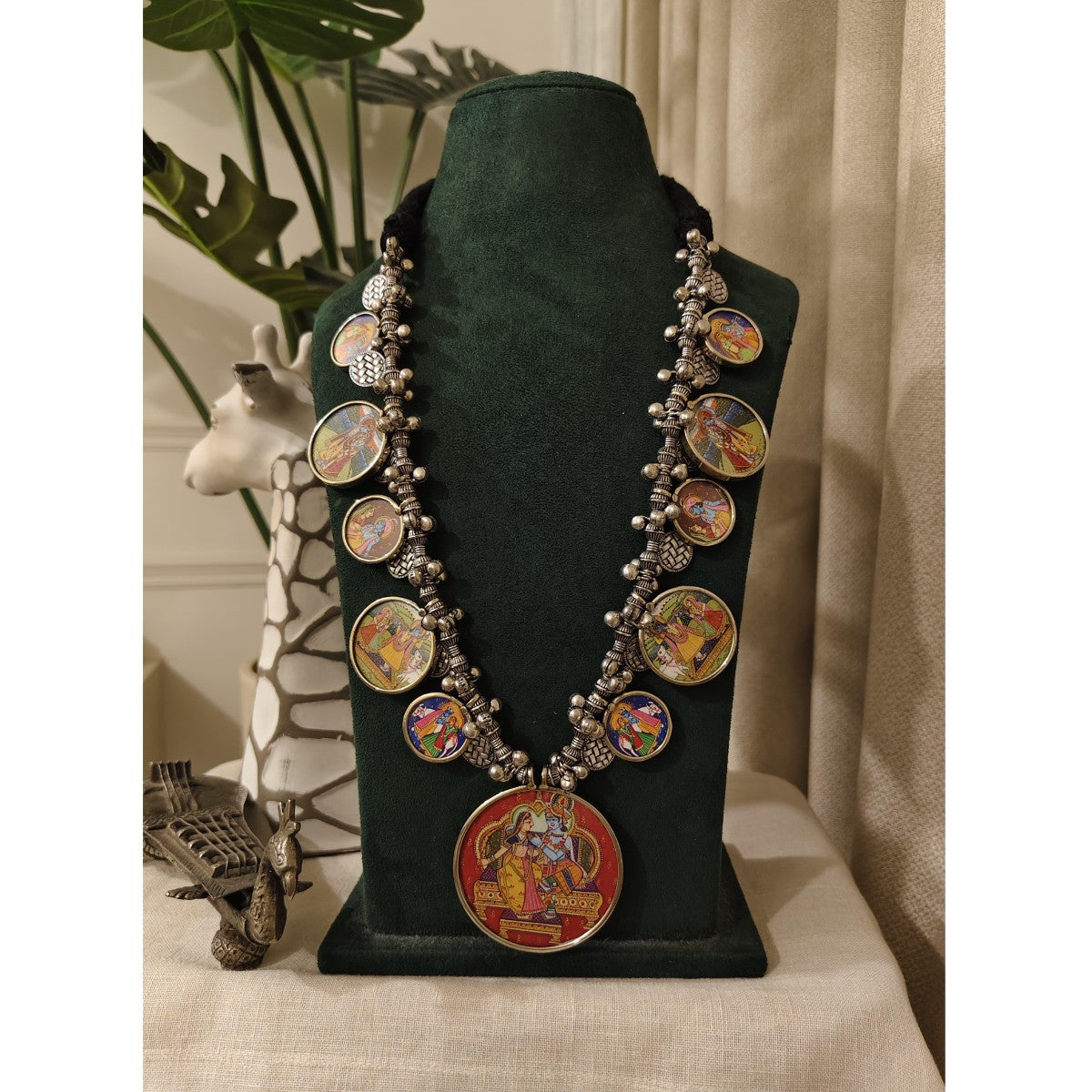Tribal Tales Pichwai Art Multi Motif Necklace