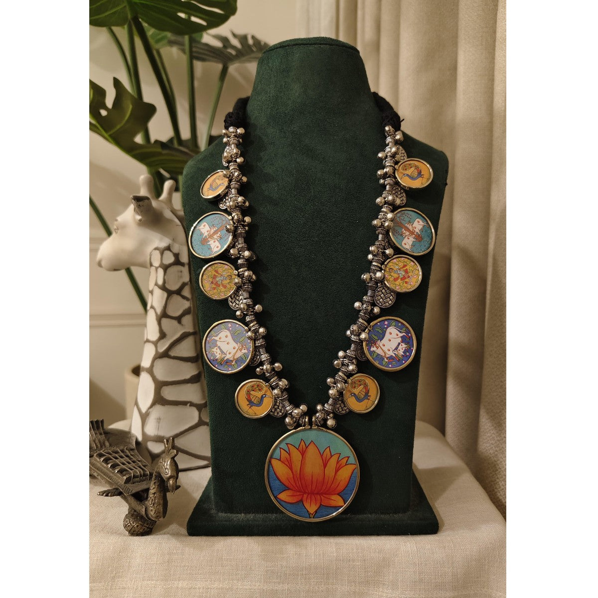 Tribal Tales Pichwai Art Multi Motif Necklace