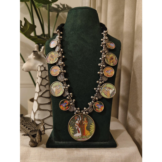 Tribal Tales Pichwai Art Multi Motif Necklace