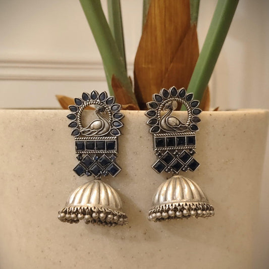 Tribal Tales Peacock Motifs Jhumka Earrings