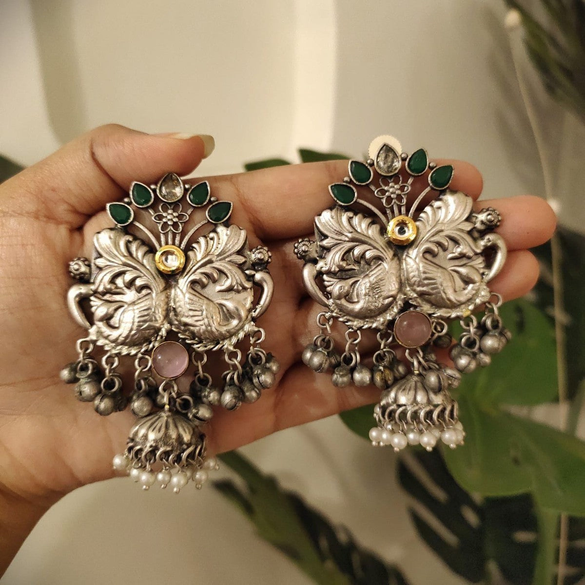Tribal Tales Brass Lightweight Peacock Earrings