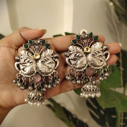 Tribal Tales Brass Lightweight Peacock Earrings