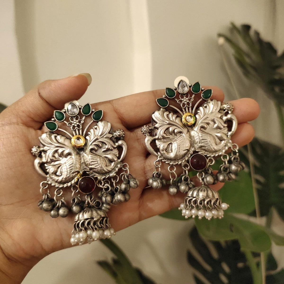 Tribal Tales Brass Lightweight Peacock Earrings