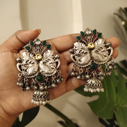 Tribal Tales Brass Lightweight Peacock Earrings